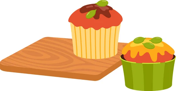 Cakes Cutting Board Vector Illustration — Stock Vector