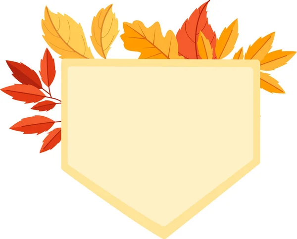 Herbst Blätter Badge Vector Illustration — Stockvektor