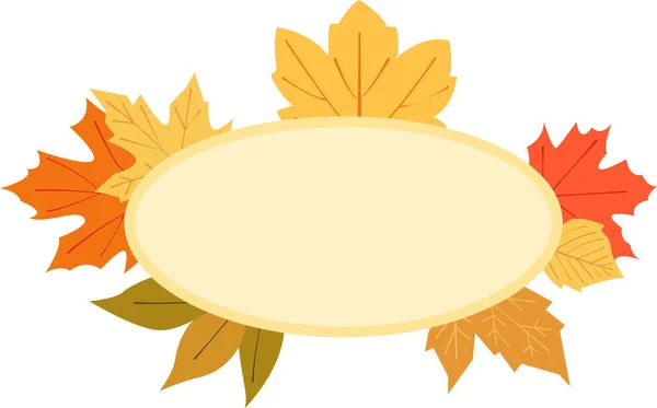 Herbst Blätter Badge Vector Illustration — Stockvektor