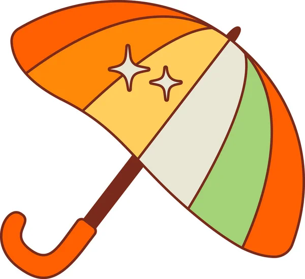 Groovy Umbrella Accessory Vector Illustration — Stock Vector