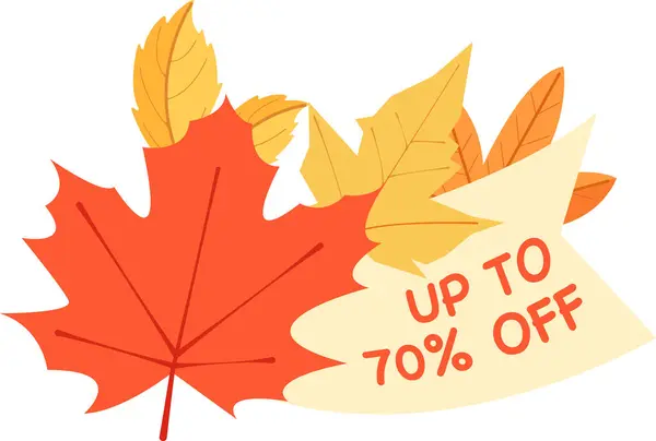 Autumn Leaves Sale Badge Vector Illustration — Stock Vector