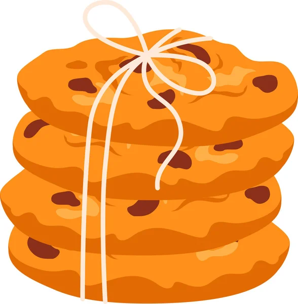 Cookies Com Ilustração Vetor Chocolate —  Vetores de Stock