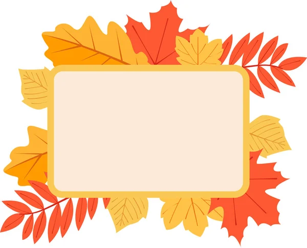 Autumn Leaves Badge Vector Illustration — Stock Vector