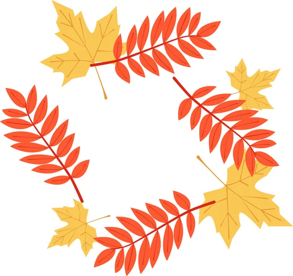 Herbst Blätter Runde Rahmen Vektor Illustration — Stockvektor
