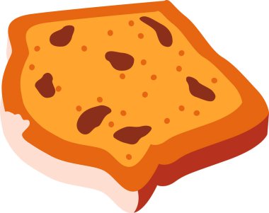 Üzüm Vektörü İllüstrasyonlu Ekmek Parçası