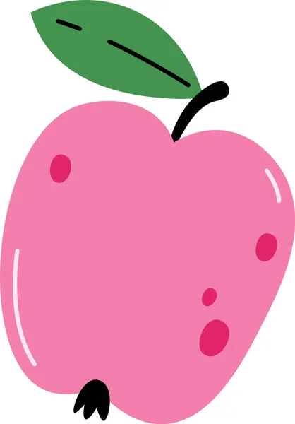 Apfelfrucht Mit Blatt — Stockvektor
