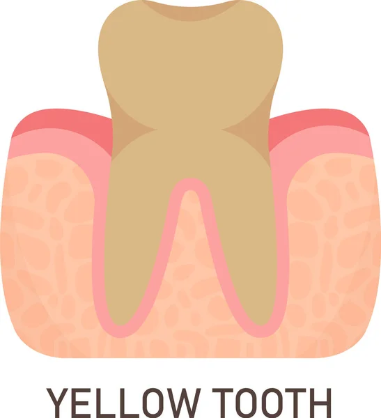 Yellow Tooth Problem Vector Illustration — Stock Vector