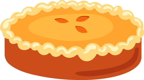 Baked Pie Meal Vector Illustration — Stock Vector