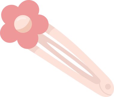 Çiçek Saç Klipsi Vektörü İllüstrasyonu