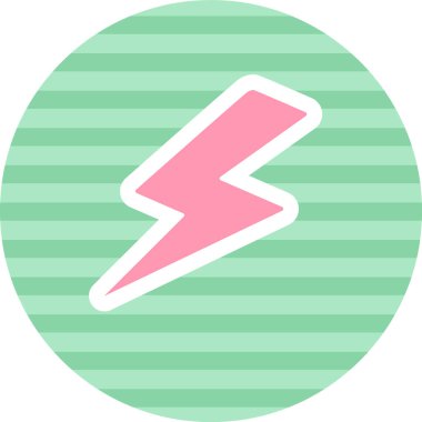 Şimşek Yuvarlak Rozet Vektörü İllüstrasyonu