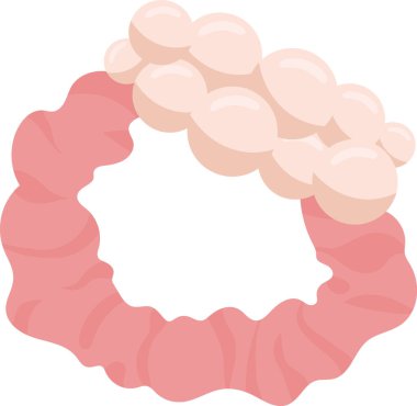 Pearl Hair Scrunchie Vektör İllüstrasyonu