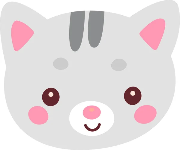 Ilustración Del Vector Facial Gato Mascota — Vector de stock