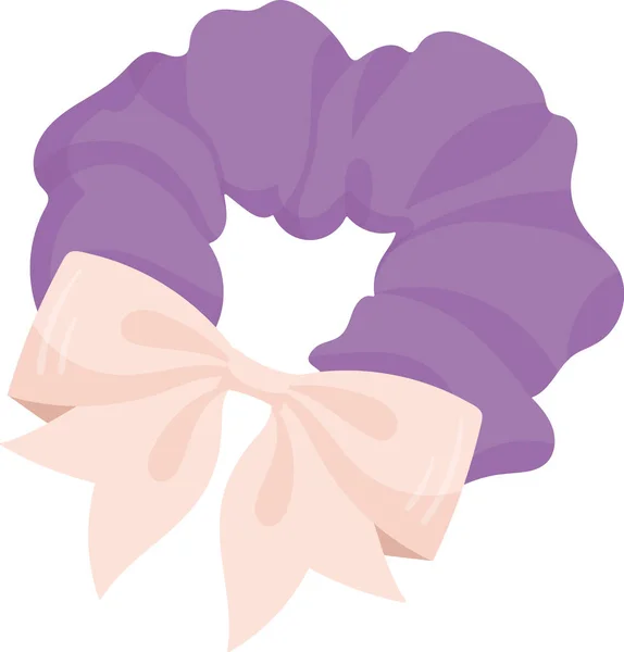 Bow Hair Scrunchie Illustration Vectorielle — Image vectorielle