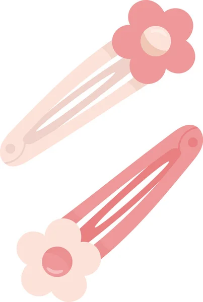 Pinces Cheveux Fleur Illustration Vectorielle — Image vectorielle