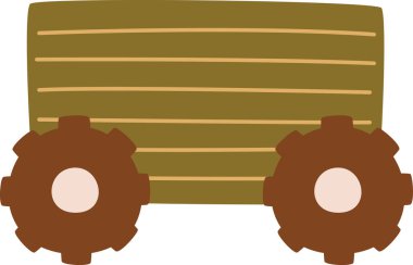 Çocuksu Karavan Simgesi Vektör İllüstrasyonu