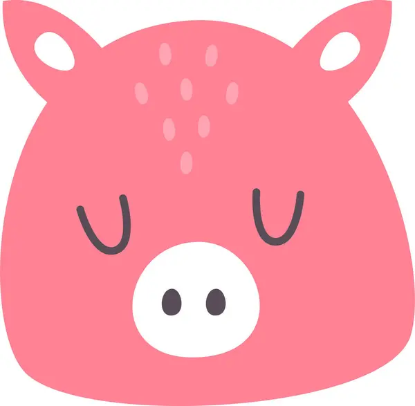 Pig Animal Face Vector Illustration — Stock Vector