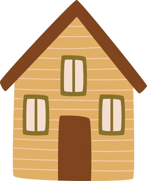 Παιδικό Cottage House Εικονογράφηση Διάνυσμα — Διανυσματικό Αρχείο