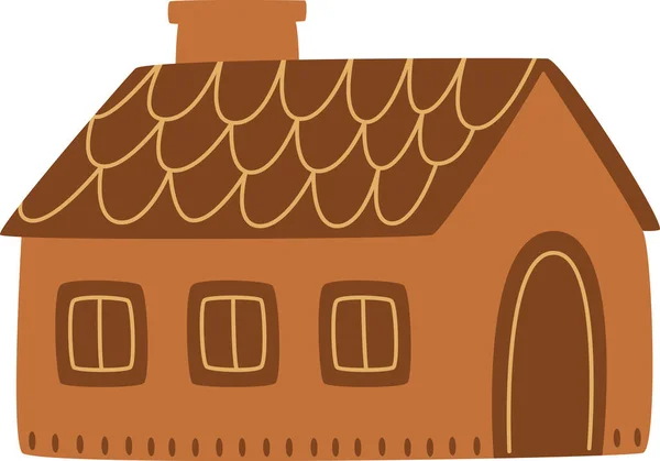 Childish Cottage House Vector Illustration — Stock Vector