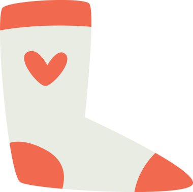 Sock With Heart Vector Illustration