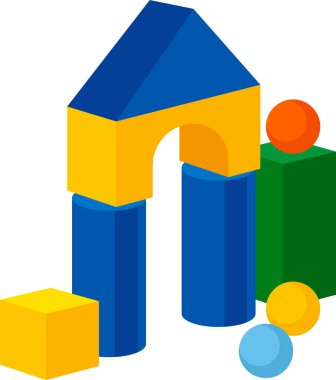 Oyuncak Bloğu Kale Vektörü İllüstrasyonu