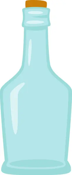 Glazen Fles Met Kurkvectorillustratie — Stockvector