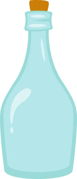 Glazen Fles Met Kurkvectorillustratie — Stockvector