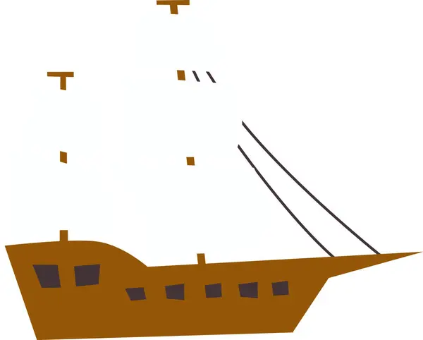 Retro Yelkenli Gemi Vektörü Llüstrasyonu — Stok Vektör