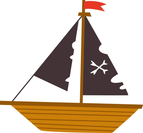 Vector Barco Vela Pirata Ilustración — Archivo Imágenes Vectoriales