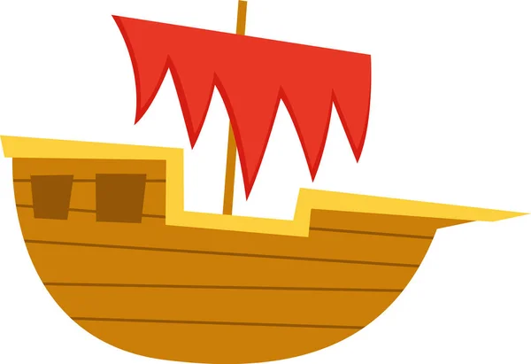 Retro Plachtění Loď Vektorové Ilustrace — Stockový vektor