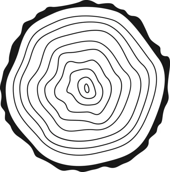 Vektorová Ilustrace Dřevěného Kruhu Stromového Kruhu — Stockový vektor