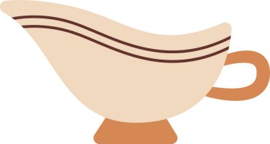 Sos Teknesi Seramik Masa Eşyaları Vektörü İllüstrasyonu