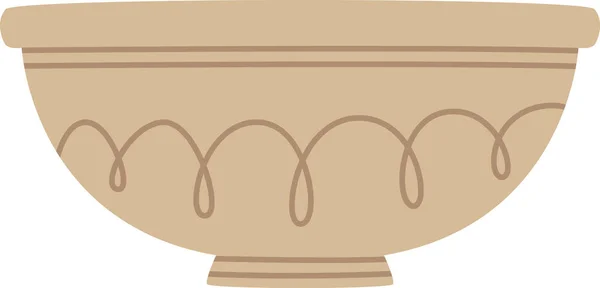 Clay Bowl Κουζίνα Utensil Διανυσματική Εικονογράφηση — Διανυσματικό Αρχείο