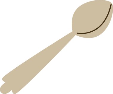 Spoon Kitchen Utensil Vektör İllüstrasyonu