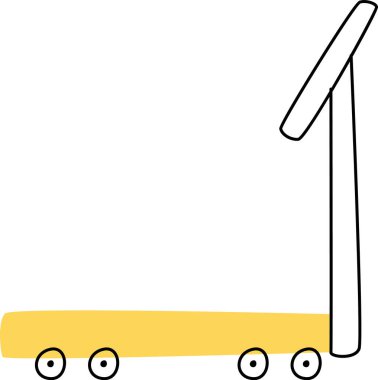 Kargo Arabası Doodle Vektör İllüstrasyonu