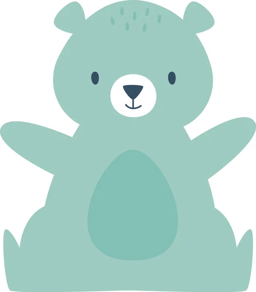 Bear Sitting Animal Vector Illustration — Stock vektor