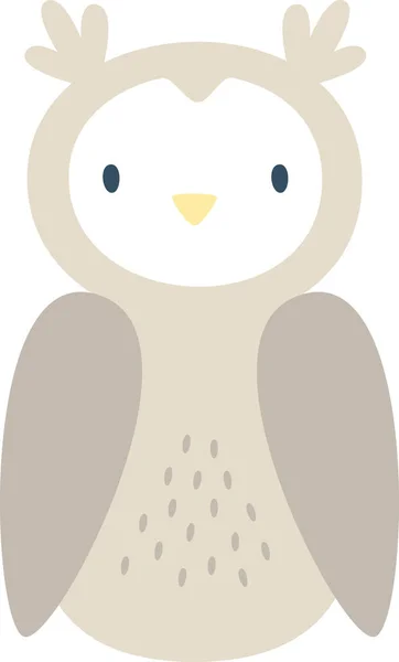 Векторная Иллюстрация Сидящей Птицы Совы — стоковый вектор