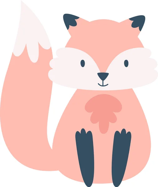 Fox Sentado Animal Vector Ilustración — Vector de stock