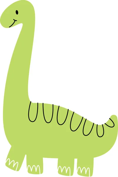 Lindo Dinosaurio Infantil Vector Ilustración — Vector de stock