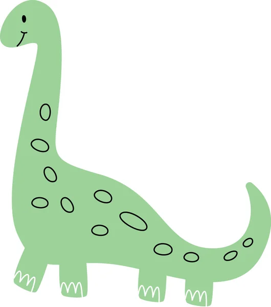 Leuke Kinderachtige Dinosaurus Vector Illustratie — Stockvector
