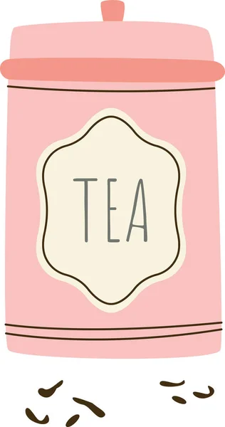 Jar Leaf Tea Vector Illustration — Stock Vector