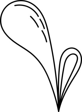 Soyut Çizgili Bitki Vektörü İllüstrasyonu