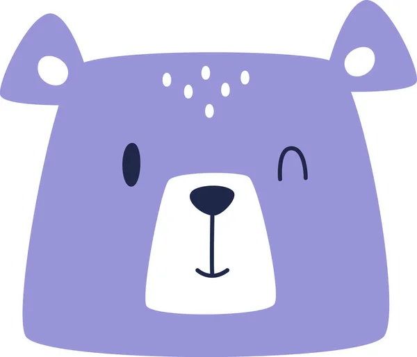 Winking Bear Επικεφαλής Εικονογράφηση Διάνυσμα — Διανυσματικό Αρχείο