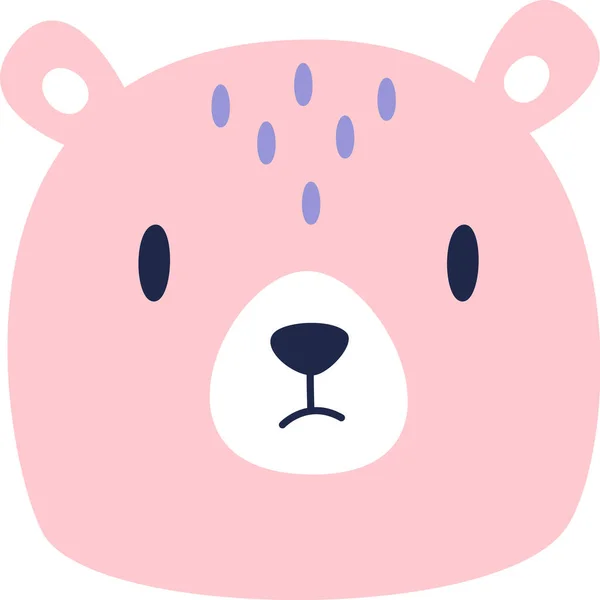 Teddy Bear Head Vector Illustration — Stock vektor