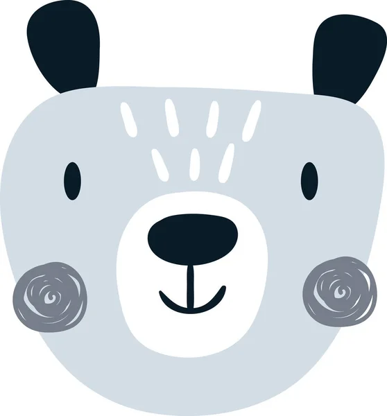 Ilustracja Wektora Dziecięcej Głowy Niedźwiedzia — Wektor stockowy