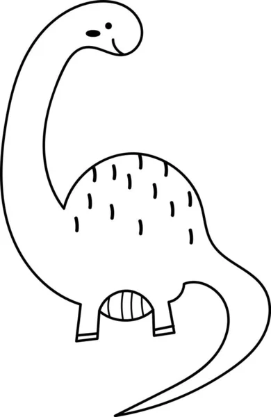 Childish Lined Dinosaur Vector Illustratie — Stockvector