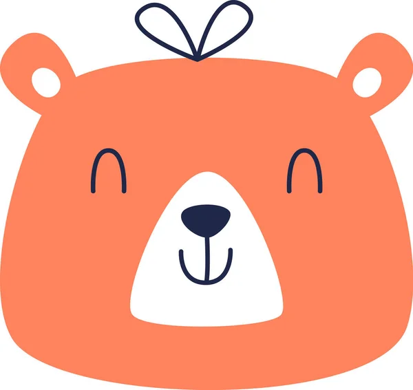 Медвежья Голова Закрытыми Глазами Векторная Иллюстрация — стоковый вектор