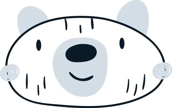Childish Bear Head Vector Illustration — Stock Vector