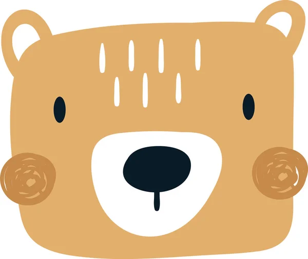 Дитячий Ведмідь Голова Векторні Ілюстрації — стоковий вектор