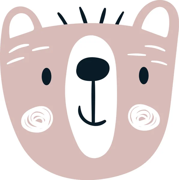 Ilustração Vetor Cabeça Urso Infantil — Vetor de Stock