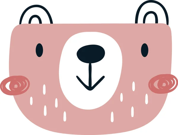 Παιδική Αρκούδα Επικεφαλής Εικονογράφηση Διάνυσμα — Διανυσματικό Αρχείο